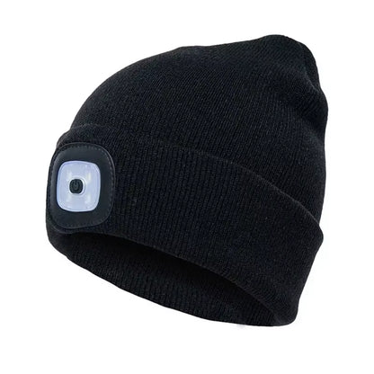 LED Luminous Knit Cap Winter Warm Hunting Camping Running Cap Gift Men'S Women'S Outdoor Fishing Hat