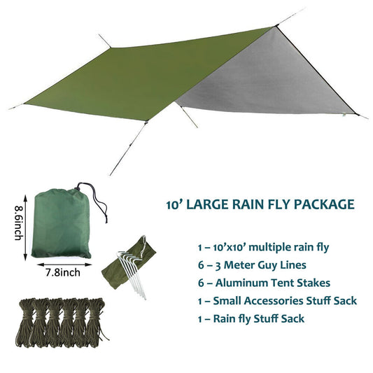 Camping Hammock with Mosquito Net / under Quilt Blanket/ Rainfly Cover Tarp Fall